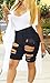 Ermonn Womens High Waist Washed Distressed Stretchy Denim Bermuda Shorts Jeans Plus Size