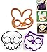 Tenta Kitchen Silicone Egg Ring Mold, Pancake Mold Set -Rabbit, Owl and Skull (Pack of 3)