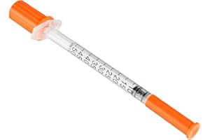 HYDDEB 0.5ml Syringes with 31 Gauge 1/2 Inch (13mm) Needle, Individually Wrapped, Pack of 100