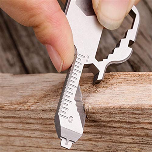 Keychain Multi- Tool 16-in-1Key Tool - Stainless Steel Tactical tools: Bottle Opener, Sharp Blade, Screwdriver, Ruler,trowel & Wrench Set - Original Ultimate Everyday Carry Multi Tool