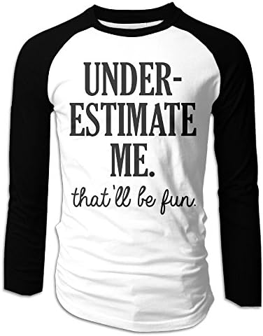 Supar Men's That'll Be Fun Casual Raglan Tee Shirt Long Sleeve Athletic Jersey S-2XL