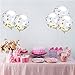 SOTOGO 15 Pieces Balloons 12 Inches Large Balloons with Golden, Light Pink and White Dots for Party Decorations Wedding Decorations and Proposal