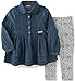 Calvin Klein Baby Denim with Button Tunic and Leggings Set, Blue, 18 Months