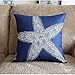 【Bailand】Set of 4 Nautical Sea Side Theme Cushion cover,Sofa cushion Car Office Pillowcase,Beige Cotton Blend Linen Decorative Pillow Cover 18X18 Inch (45X45CM)