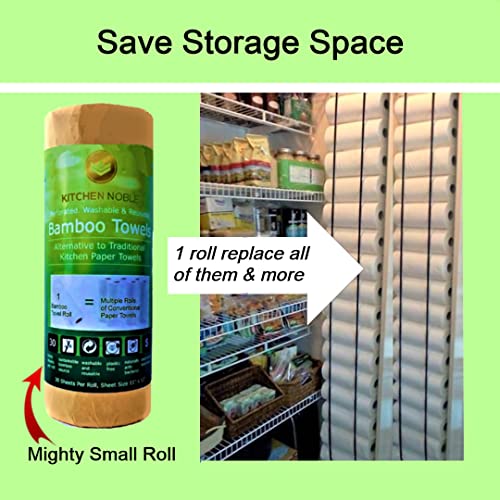 Super Bamboo Paper Towels (30Sheet Roll) Reusable Washable Paper