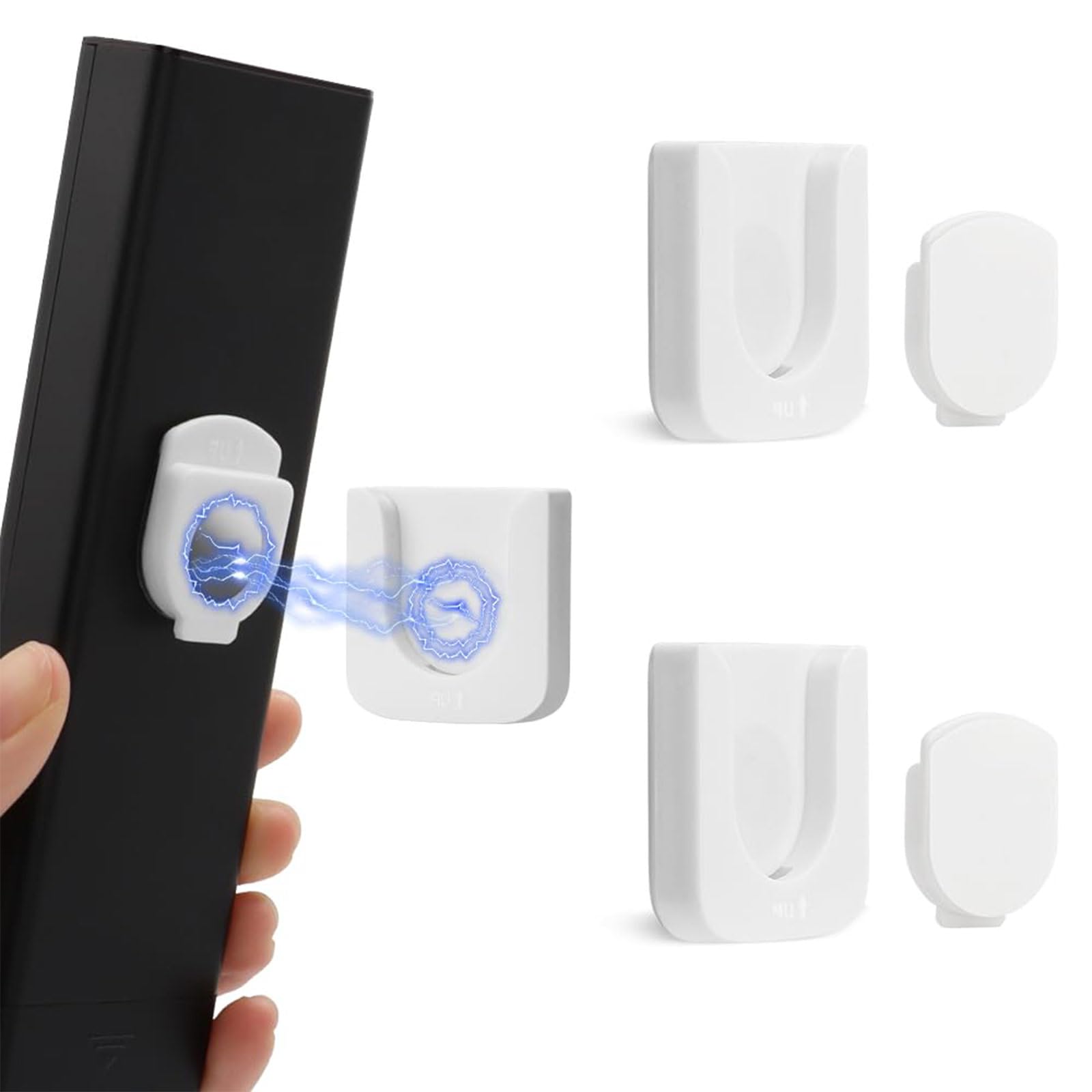 BYHKLW Magnetic Remote Control Holder Wall Mount, Innovative Slot Design for Effortless Organization of Home, Office, and School Supplies - Organize and Fix Remotes with Ease (White, 2 pack)