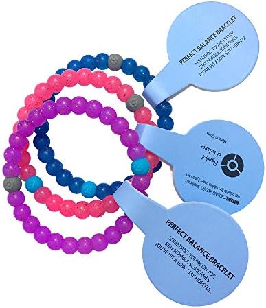 3 Glitter Perfect Balance Stretch Elements Beaded Bracelet Multi-pack - Medium Size