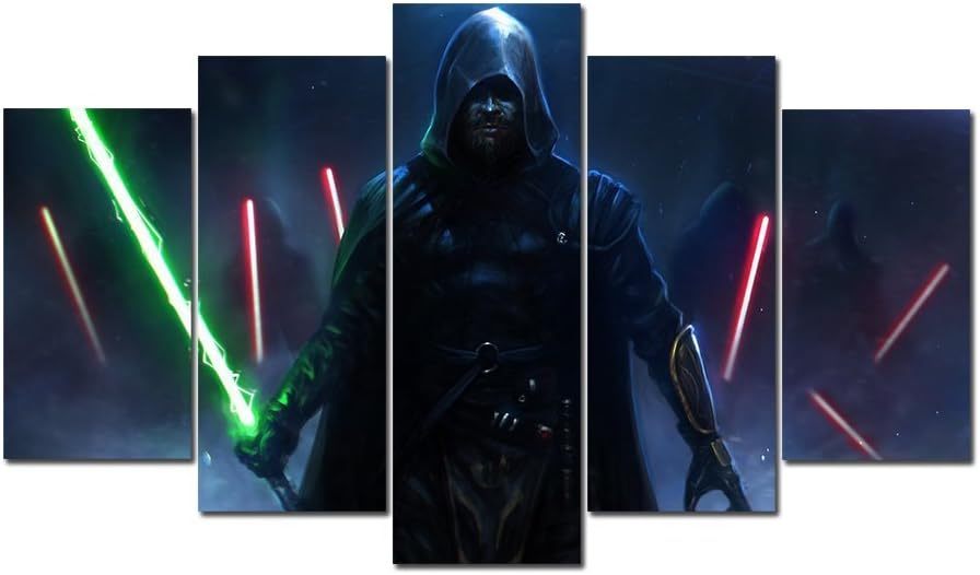JESC Luke Skywalker Movie Wall Art Home Decor Children Room Picture Print Film Painting on Canvas with Framed Ready to Hang