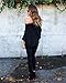 ABD Women's Off Shoulder Bat Wings Loose Pullover Sweater Knit Jumper Black, X-Large