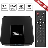 Greatever 2018 Newest T98 pro Android 7.1 TV Box 2GB+16GB with 3D/4K/WiFi/H.265 Smart TV Box