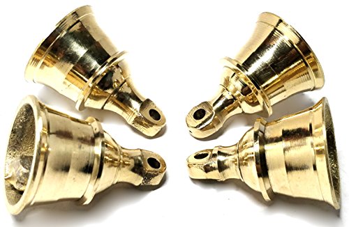 AzKrafts Decorative Indian Brass Bells Heavy Duty Solid Brass 1.6 inch, 2 inch, 2.3 inch and 2.6 inch Bells (1.6 inch, 6 pack) - Thumbnail 3