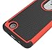 For LG Aristo Case, LG Phoenix 3 Case, LG Fortune Case, LG Rebel 2 LTE Case, LG Risio 2 Case, LG K8 2017 Case, OEAGO [Shockproof] Hybrid Dual Layer Defender Protective Case Cover (Red)