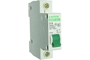 Haozheng Miniature Circuit Breaker DZ47-63 D16 DIN Rail Mount Circuit Breaker Low-Voltage 16A 110/230/400V 1 Pole for Motor, White