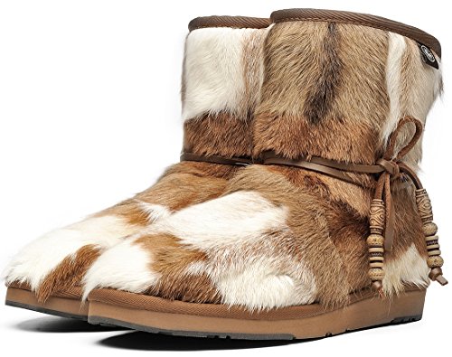 Aumu Women's Classic Mini Sheepskin Winter Boot Fur Boot Chestnut Size 4 - Thumbnail 5