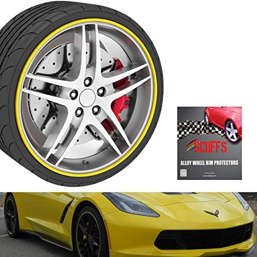 RIM SCUFF YELLOW (4wheels) / SET of 4 / Fits Wheels up to 22"