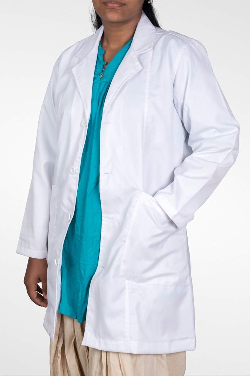 Buy NEATNIK Women Doctor's Coat Polyester Viscose (Medium) Bright White