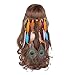 AWAYTR Feather Headband Indian Headpiece - Bohemian Tassels Hair Band Headwear For Women Girls (Color F)