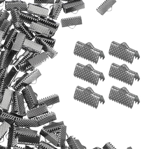 uxcell 200Pcs Ribbon Ends 13mm Ribbon Clamp End Pinch Crimps Gun Black at Amazon