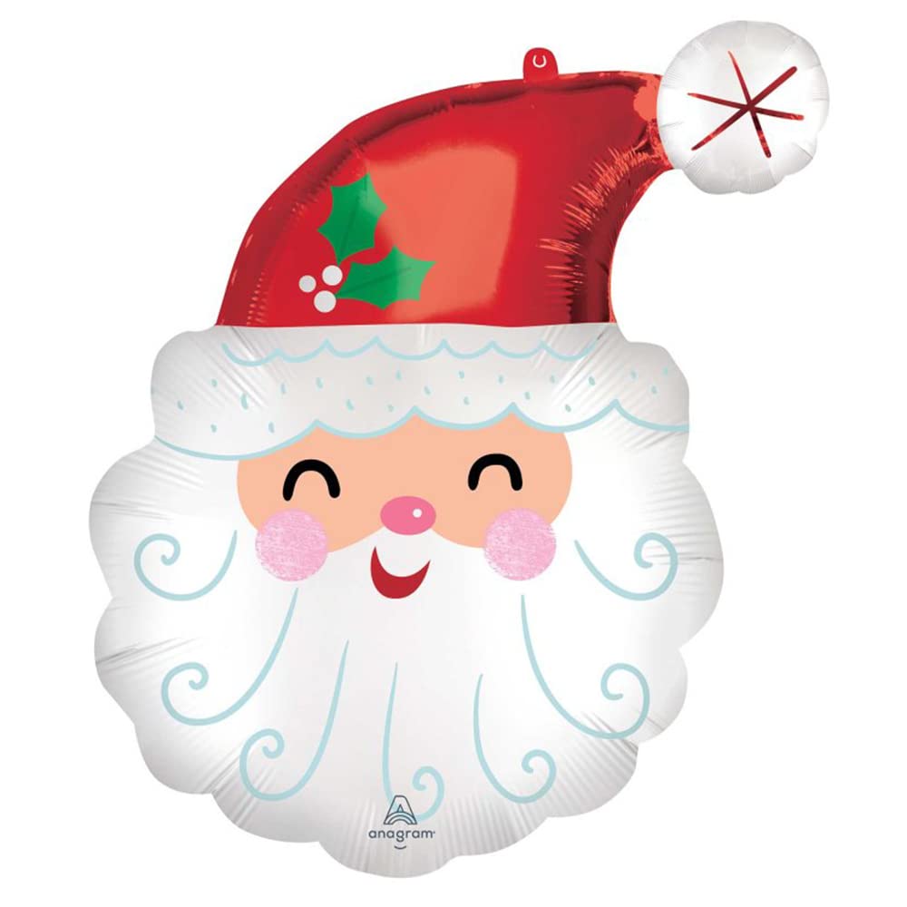 Amscan Anagram 4334201 - Christmas Smiley Santa Foil SuperShape Balloon - 27"