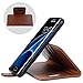 SHANSHUI Case Compatible with Samsung Galaxy S7edge, Detachable RFID Protecting Card Wallet(Brown-S7 Edge)