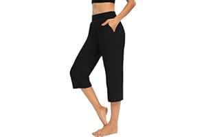 Hvyesh Capri Pants for Women 2024 Capri Leggings Lightweight Summer Casual High Waist Stretch Pants with Pockets