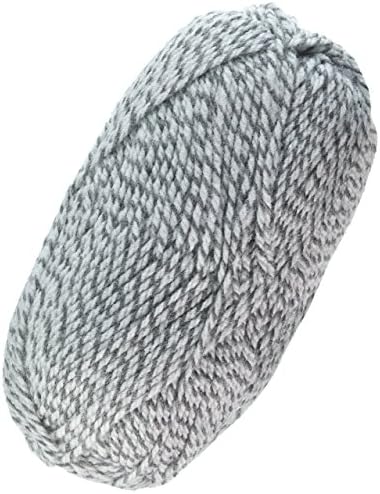 Mary Maxim Starlette Ragg Yarn “Grey” | 4 Medium Worsted Weight Yarn for Knit & Crochet Projects | 100% Acrylic | 3 Ply - 216 Yards