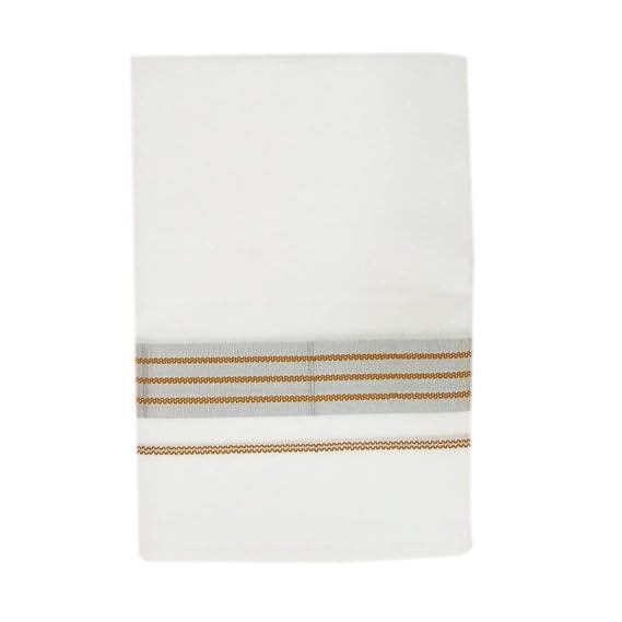 Men's Pure Cotton White Dhoti(140_White_2m)