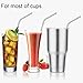 Accmor 18/8 Stainless Steel Straws, FDA-approved Durable Reusable 10.5inch Long Bend Drinking Straws Set of 8 – for 20 & 30OZ YETI RTIC OZARK TERVIS Cups - with 2 Cleaning Brushes