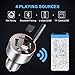 Car Bluetooth Fm Transmitter, Wireless in-Car FM Radio Adapter Modulator, Music Player Car Kit with Hands Free Calling, TF Card & U-Disk 5V/3.1A, QC3.0 Dual USB Port Car Charger(Silver)