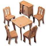 3-D Wooden Puzzle - Dollhouse Diningroom Furniture Set -Affordable Gift for your Little One! Item #DCHI-WPZ-P011