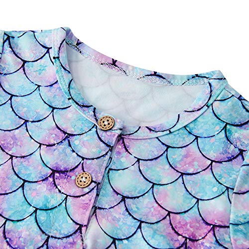 1st Baby Boys Girls Romper Bodysuit Mermaid One-Piece Jumpsuit Overall Infant Adorable Long Sleeve Onesies Playsuit Overall Pajamas for Sleep and Play