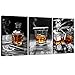 sechars - Canvas Prints Wall Art,Cigar Whisky Canvas Wall Art,Liquor Still Life Painting Picture Giclee Print on Canvas,Framed and Ready to Hang,Modern Kitchen Room Pub Wall Decor - 48