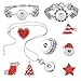 Souarts Christmas Snap Button Jewelry Set Bracelets Necklace with Stocking Tree Stars Heart Charms