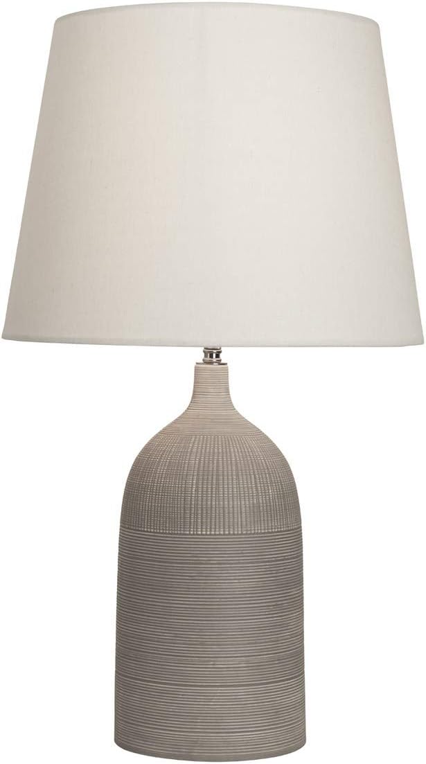 Village At Home Escher Table Lamp, Concrete/Polycotton, E27, 60 W, Grey