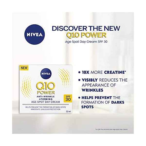 NIVEA-Q10-Power-Anti-Wrinkle-Firming-Age-Spot-Day-Cream-SPF30-50-ml-Anti-Ageing-Face-Cream-with-Creatine-Q10-Reduces-the-Appearance-of-Wrinkles NIVEA Q10 Anti-Wrinkle Power Protecting Day Cream SPF 30 (50ml), Anti-Wrinkle Face Cream with Skin Identical Q10 and…