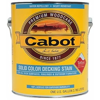 Cabot 01-1880 Solid Color Acrylic Decking Stain, 1 Gallon, Redwood