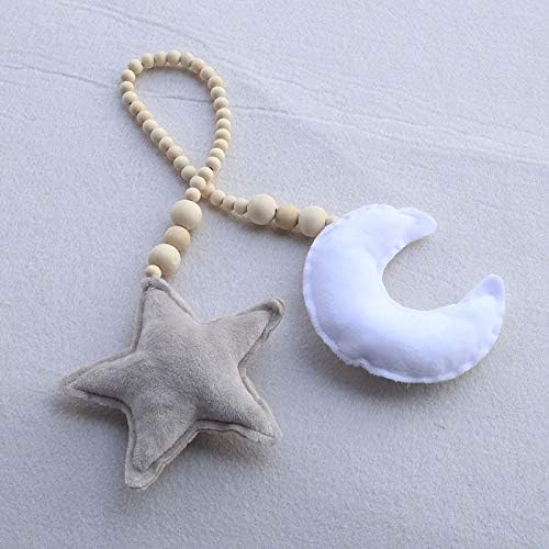 Wall of Dragon Baby Decoration Pillow Nordic Moon Stars Wooden Beads Strings Toys Kids Bed Room Crib Tent Decor Ornaments Photography Prop Gift