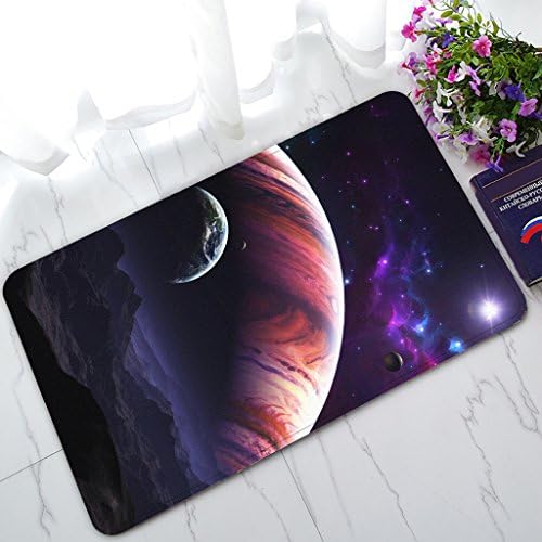 Custom Nebula Galaxy Moon Space Planet Star Universe Non-Slip Doormat Indoor/Outdoor/Bathroom Doormat 30 x 18 Inches