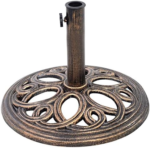 17 3/4" Round Umbrella Base Stand Market Patio Outdoor Cast Iron Heavy Duty