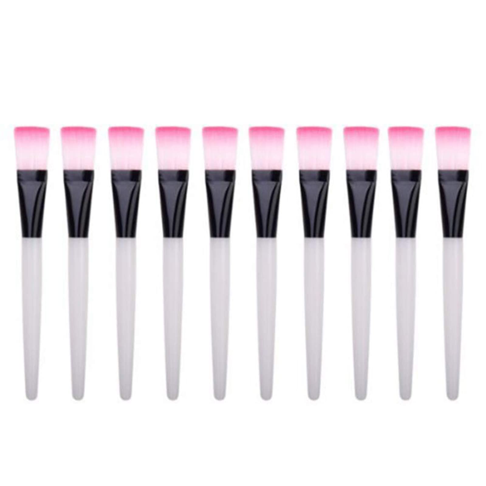 BinaryABC Mini Brush Makeup Clear Plastic Handle Facial Mud Mask 10pcs
