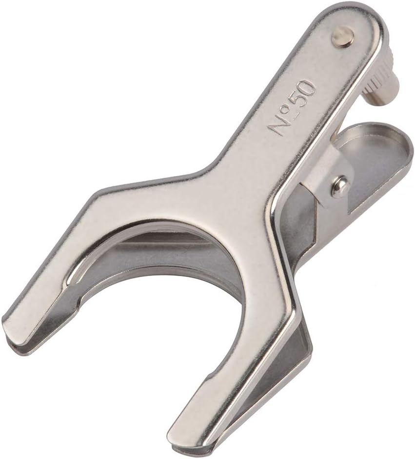 StonyLab Stainless Steel Spherical Pinch Clamp, Size 50 Joint Holder with Screw
