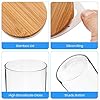 SAWAKE Glass Storage Jars with Bamboo Lids Silicone Ring Set of 12 (250ml) Small AirTight Kitchen Canister Jar Storage Container with Measuring Spoon for Spice Sugar Tea Coffee Beans Nuts Herbs Grains