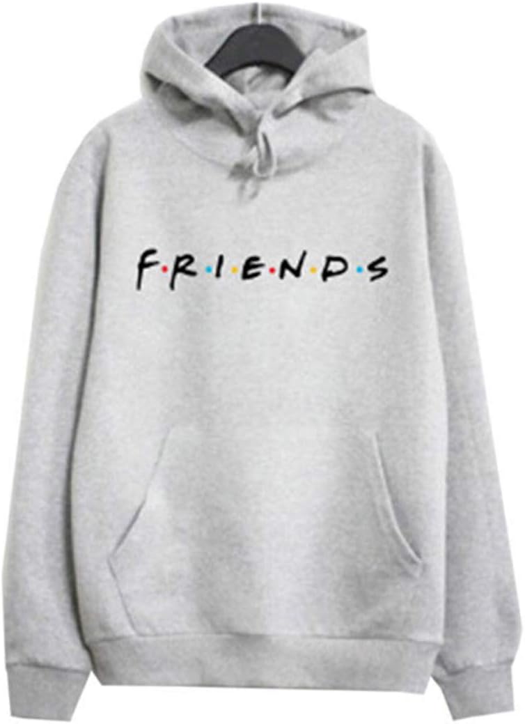 turuste Unisex Long Sleeve Letter Print Light Weight Casual Hoodie Pullover Winter Sweatershirt