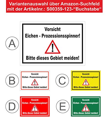 Melis-Folienwerkstatt Schild Eichen-Prozessionsspinner - 30x20cm - 3mm Hartschaum â 20 VAR S00359-123-D – Bild 4