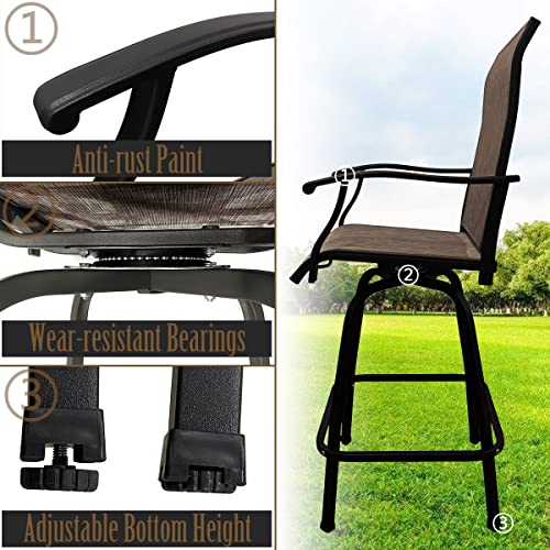 Swivel Outdoor Bar Stools Set of 2 Clearance, High Top Patio Chairs
