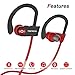 Bluetooth Headphone, TRINIDa IPX7 Waterproof Sport Wireless Headset for Running, Best in Ear Earbuds HiFi Stereo with Mic 8 Hours Playback Gym Workout Passive Noise Cancel Wireless Earphones