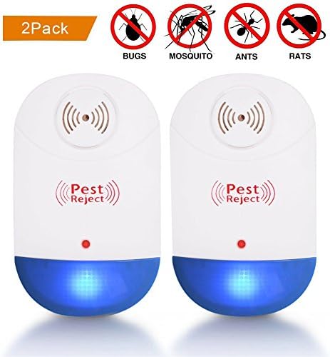 Ultrasonic Pest Repeller – VOGTEL Electronic Plug In Repellent for Insects, Roaches, Flies, Ants, Spiders, Mice, Bugs, Natural Harmless, Environment-friendly, Humans &amp; pets safe (pack of 2)
