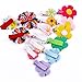 KOONY 16pc Baby Toddler Ribbon Bows Flowers Mixed Design Hair Clips