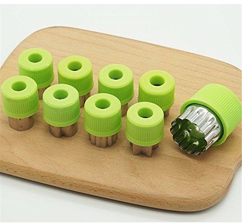 FantasyDay 9Pcs Vegetable Cutter Shapes Set for Kids, Fruit and Cookie Stamps Mold Pastry Cutters Cheese Presses Flower Star Heart Animals Stamp Mold Decorating Tools For Halloween& Christmas #1