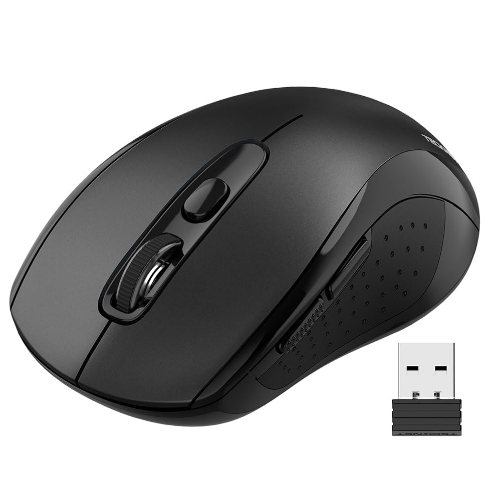 Photo 1 of TECKNET Wireless Mouse for Laptop, Silent Bluetooth Mouse(BT5.0 & 2.4G) 4000DPI Adjustable, Computer Portable PC Quiet Mice with USB-A Receiver & 6 Buttons for Mac, 18 Months Battery